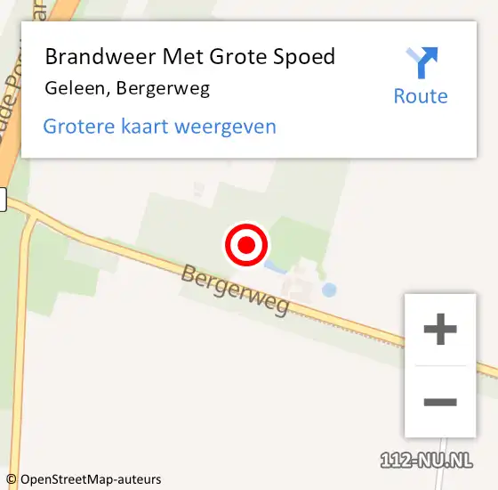 Locatie op kaart van de 112 melding: Brandweer Met Grote Spoed Naar Geleen, Bergerweg op 18 juli 2022 18:58