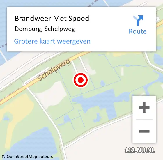 Locatie op kaart van de 112 melding: Brandweer Met Spoed Naar Domburg, Schelpweg op 18 juli 2022 18:58