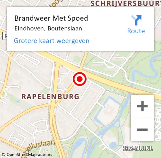 Locatie op kaart van de 112 melding: Brandweer Met Spoed Naar Eindhoven, Boutenslaan op 18 juli 2022 19:24