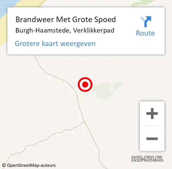 Locatie op kaart van de 112 melding: Brandweer Met Grote Spoed Naar Burgh-Haamstede, Verklikkerpad op 18 juli 2022 19:32