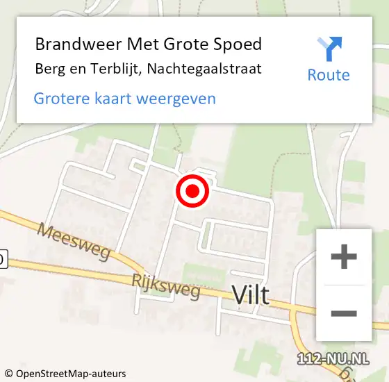 Locatie op kaart van de 112 melding: Brandweer Met Grote Spoed Naar Berg en Terblijt, Nachtegaalstraat op 18 juli 2022 19:44