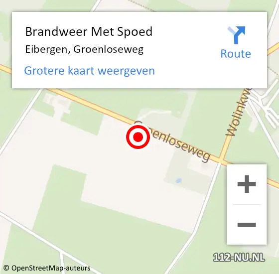 Locatie op kaart van de 112 melding: Brandweer Met Spoed Naar Eibergen, Groenloseweg op 18 juli 2022 19:48