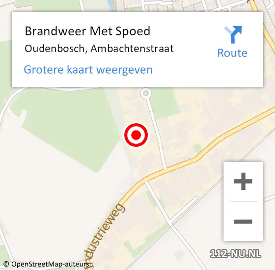 Locatie op kaart van de 112 melding: Brandweer Met Spoed Naar Oudenbosch, Ambachtenstraat op 18 juli 2022 19:54