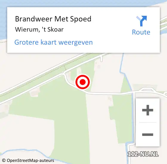 Locatie op kaart van de 112 melding: Brandweer Met Spoed Naar Wierum, 't Skoar op 18 juli 2022 20:00