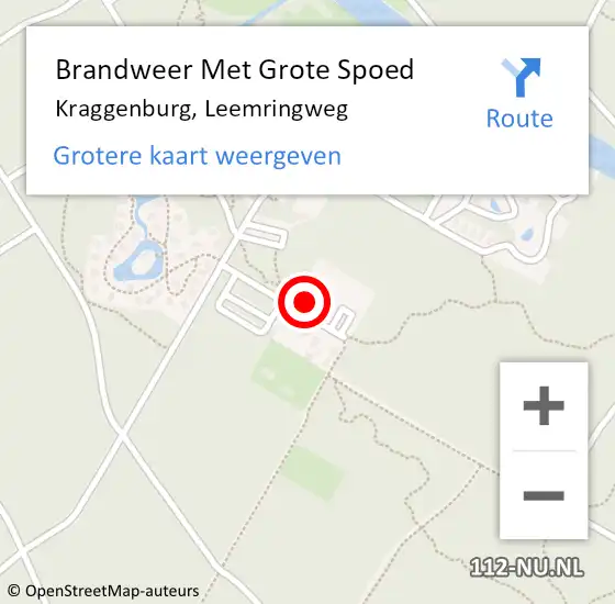 Locatie op kaart van de 112 melding: Brandweer Met Grote Spoed Naar Kraggenburg, Leemringweg op 18 juli 2022 20:02