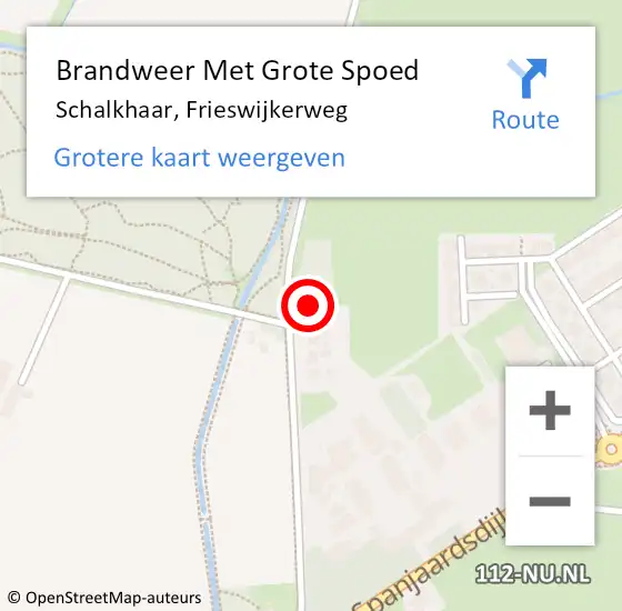 Locatie op kaart van de 112 melding: Brandweer Met Grote Spoed Naar Schalkhaar, Frieswijkerweg op 18 juli 2022 21:41