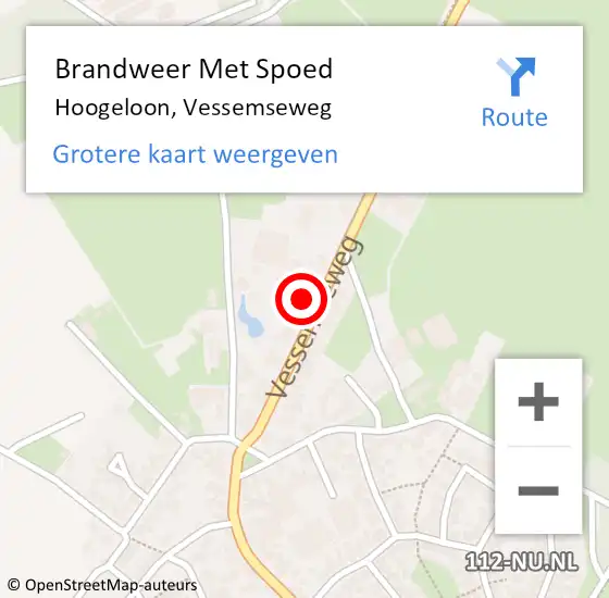 Locatie op kaart van de 112 melding: Brandweer Met Spoed Naar Hoogeloon, Vessemseweg op 18 juli 2022 22:15