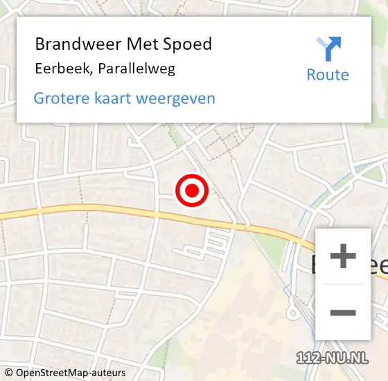 Locatie op kaart van de 112 melding: Brandweer Met Spoed Naar Eerbeek, Parallelweg op 18 juli 2022 22:46