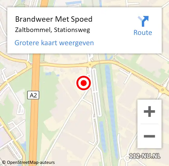 Locatie op kaart van de 112 melding: Brandweer Met Spoed Naar Zaltbommel, Stationsweg op 18 juli 2022 23:03