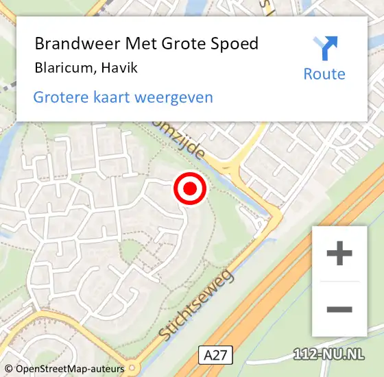 Locatie op kaart van de 112 melding: Brandweer Met Grote Spoed Naar Blaricum, Havik op 18 juli 2022 23:27