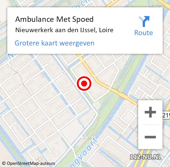 Locatie op kaart van de 112 melding: Ambulance Met Spoed Naar Nieuwerkerk aan den IJssel, Loire op 18 juli 2022 23:50