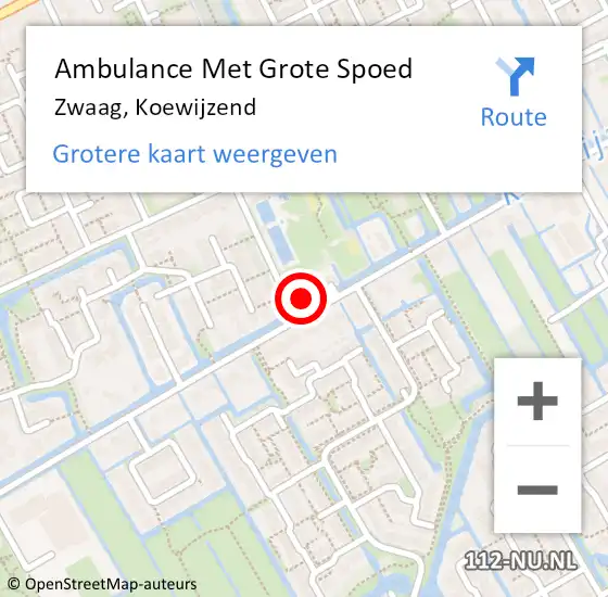 Locatie op kaart van de 112 melding: Ambulance Met Grote Spoed Naar Zwaag, Koewijzend op 19 juli 2022 04:27