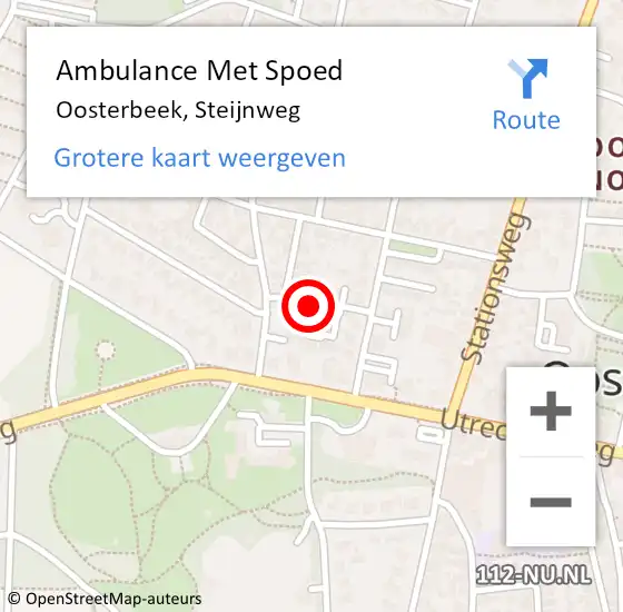 Locatie op kaart van de 112 melding: Ambulance Met Spoed Naar Oosterbeek, Steijnweg op 19 juli 2022 04:33