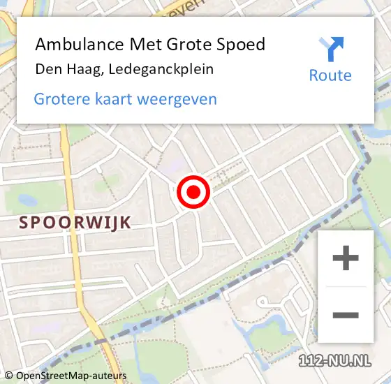 Locatie op kaart van de 112 melding: Ambulance Met Grote Spoed Naar Den Haag, Ledeganckplein op 19 juli 2022 07:34