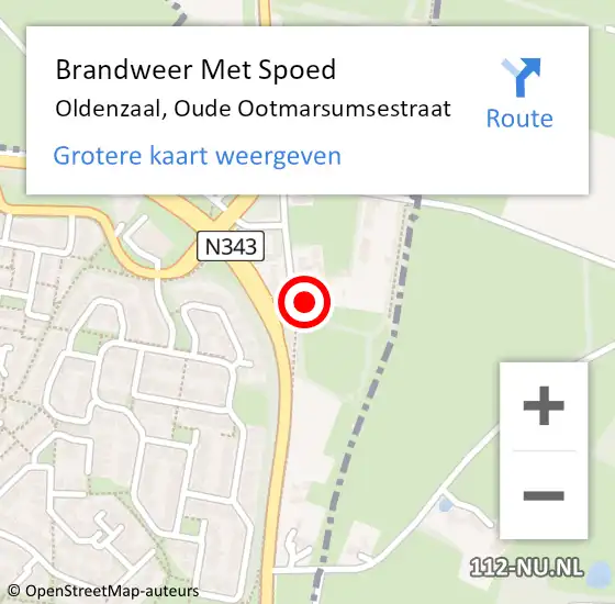 Locatie op kaart van de 112 melding: Brandweer Met Spoed Naar Oldenzaal, Oude Ootmarsumsestraat op 23 juli 2014 16:56