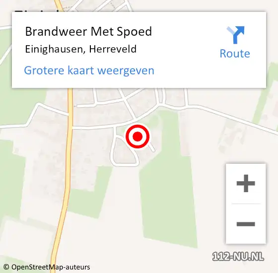 Locatie op kaart van de 112 melding: Brandweer Met Spoed Naar Einighausen, Herreveld op 19 juli 2022 09:03