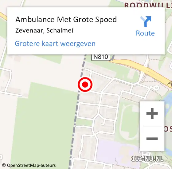 Locatie op kaart van de 112 melding: Ambulance Met Grote Spoed Naar Zevenaar, Schalmei op 19 juli 2022 09:17