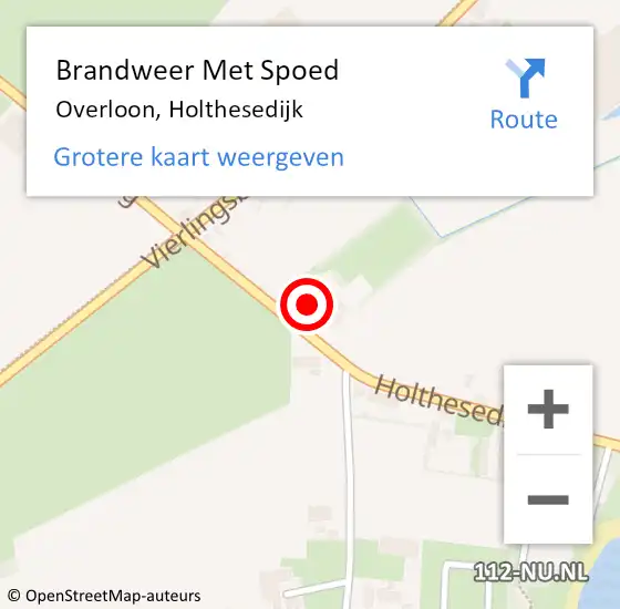 Locatie op kaart van de 112 melding: Brandweer Met Spoed Naar Overloon, Holthesedijk op 19 juli 2022 09:32