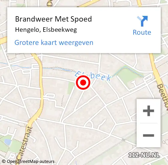 Locatie op kaart van de 112 melding: Brandweer Met Spoed Naar Hengelo, Elsbeekweg op 19 juli 2022 09:38