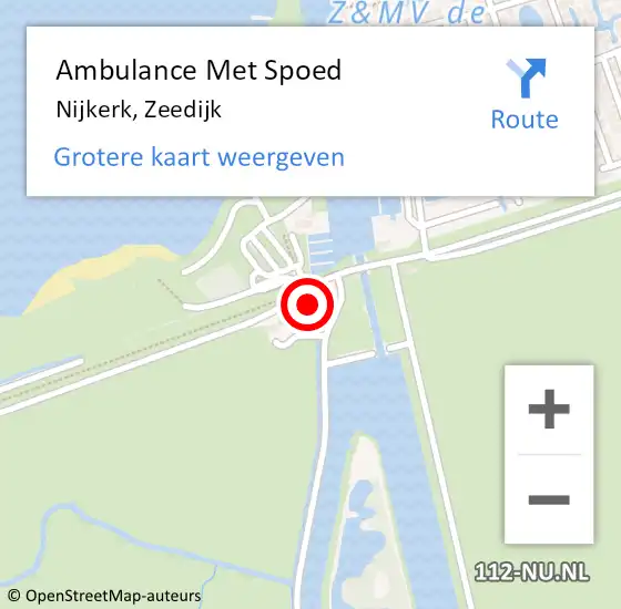 Locatie op kaart van de 112 melding: Ambulance Met Spoed Naar Nijkerk, Zeedijk op 19 juli 2022 09:54