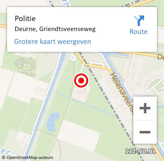 Locatie op kaart van de 112 melding: Politie Deurne, Griendtsveenseweg op 19 juli 2022 09:55