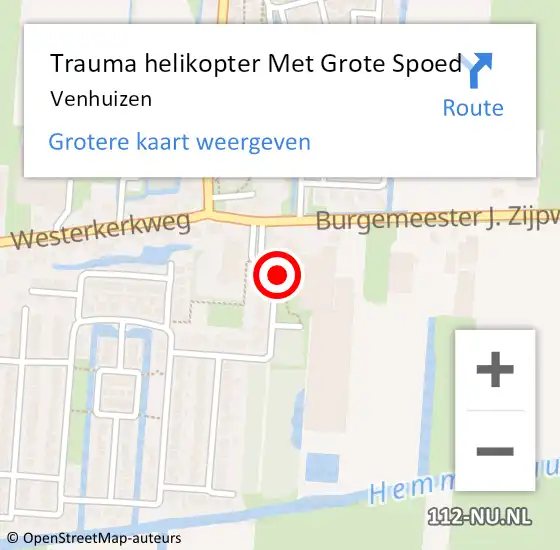 Locatie op kaart van de 112 melding: Trauma helikopter Met Grote Spoed Naar Venhuizen op 19 juli 2022 10:02
