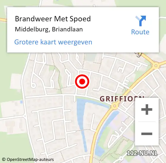 Locatie op kaart van de 112 melding: Brandweer Met Spoed Naar Middelburg, Briandlaan op 19 juli 2022 10:25