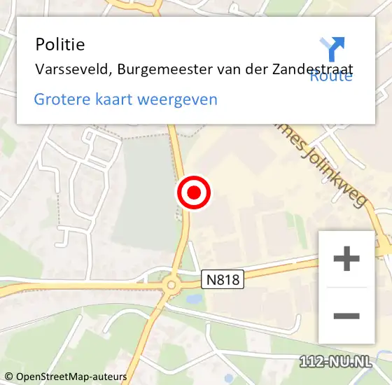 Locatie op kaart van de 112 melding: Politie Varsseveld, Burgemeester van der Zandestraat op 19 juli 2022 10:38