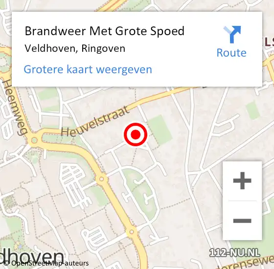 Locatie op kaart van de 112 melding: Brandweer Met Grote Spoed Naar Veldhoven, Ringoven op 19 juli 2022 11:35