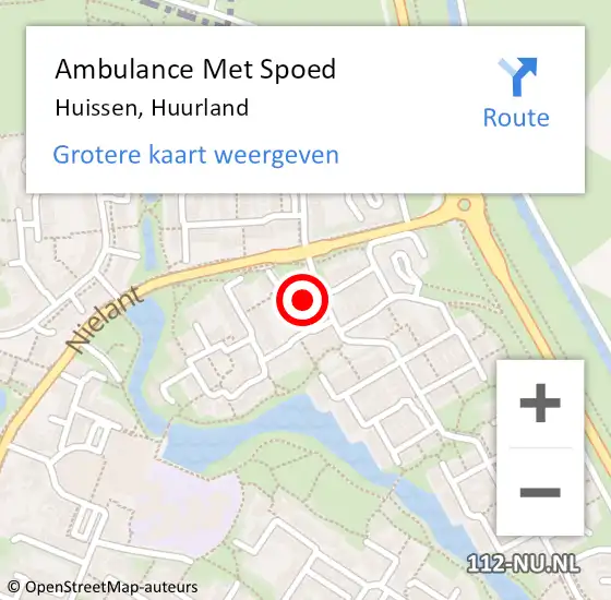 Locatie op kaart van de 112 melding: Ambulance Met Spoed Naar Huissen, Huurland op 19 juli 2022 11:40