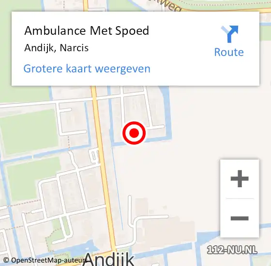 Locatie op kaart van de 112 melding: Ambulance Met Spoed Naar Andijk, Narcis op 19 juli 2022 11:41