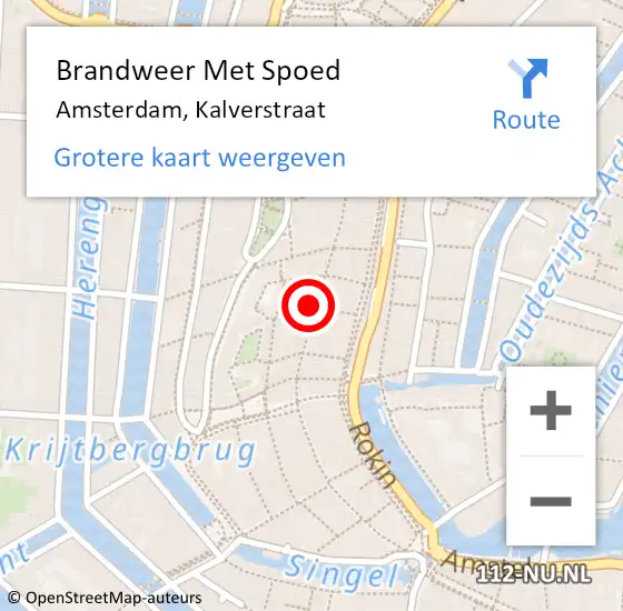 Locatie op kaart van de 112 melding: Brandweer Met Spoed Naar Amsterdam, Kalverstraat op 19 juli 2022 11:45