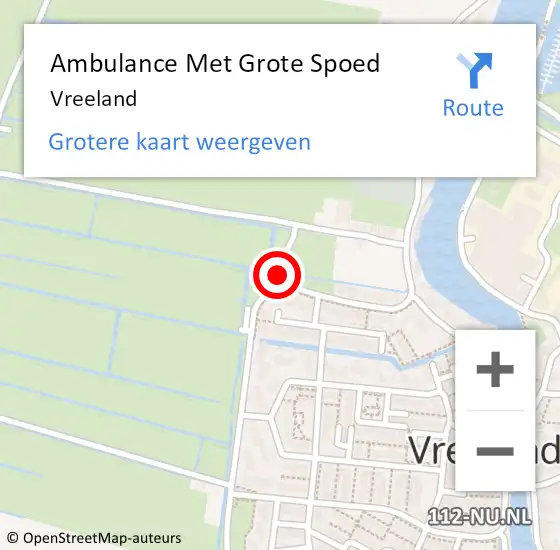 Locatie op kaart van de 112 melding: Ambulance Met Grote Spoed Naar Vreeland op 19 juli 2022 11:55