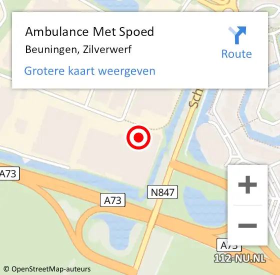 Locatie op kaart van de 112 melding: Ambulance Met Spoed Naar Beuningen, Zilverwerf op 19 juli 2022 12:02