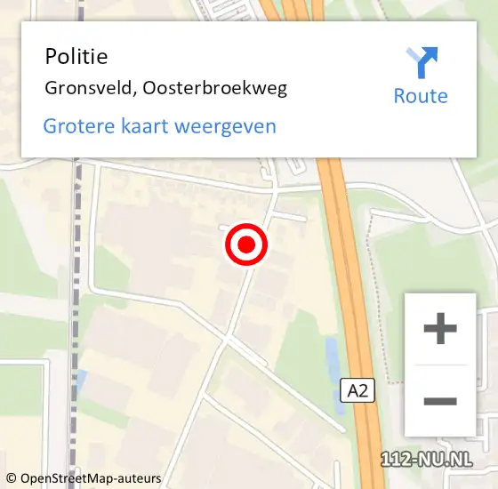 Locatie op kaart van de 112 melding: Politie Gronsveld, Oosterbroekweg op 19 juli 2022 12:07