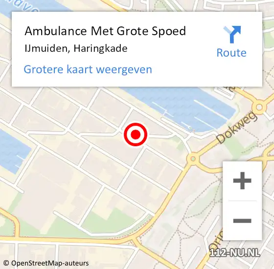 Locatie op kaart van de 112 melding: Ambulance Met Grote Spoed Naar IJmuiden, Haringkade op 19 juli 2022 13:07