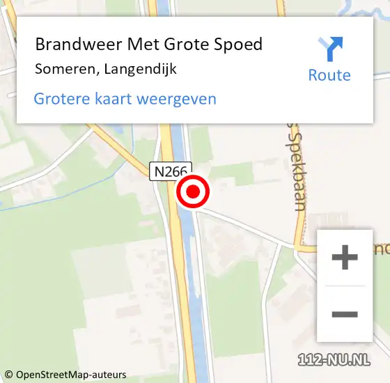 Locatie op kaart van de 112 melding: Brandweer Met Grote Spoed Naar Someren, Langendijk op 19 juli 2022 13:13