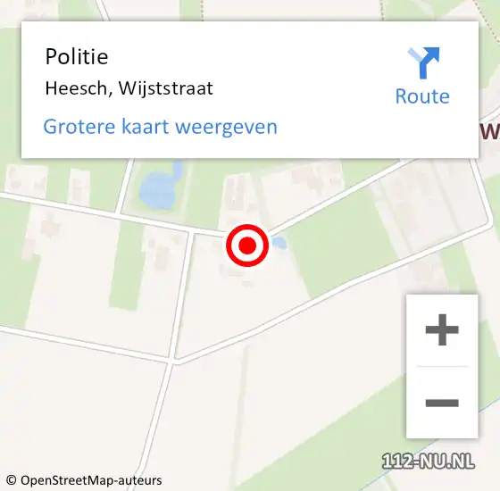 Locatie op kaart van de 112 melding: Politie Heesch, Wijststraat op 19 juli 2022 13:14