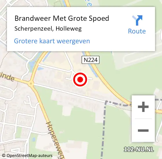 Locatie op kaart van de 112 melding: Brandweer Met Grote Spoed Naar Scherpenzeel, Holleweg op 19 juli 2022 13:35