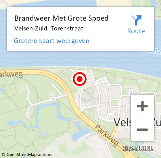 Locatie op kaart van de 112 melding: Brandweer Met Grote Spoed Naar Velsen-Zuid, Torenstraat op 19 juli 2022 14:03