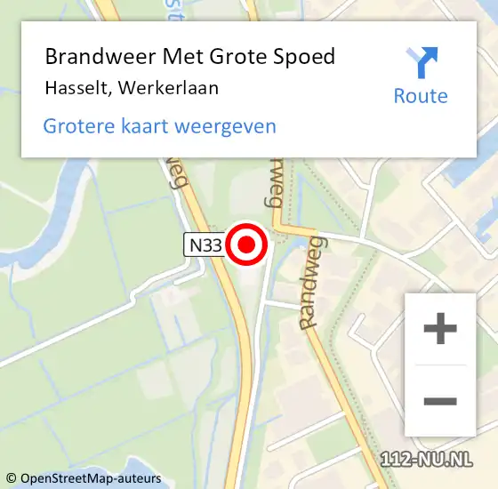 Locatie op kaart van de 112 melding: Brandweer Met Grote Spoed Naar Hasselt, Werkerlaan op 19 juli 2022 14:12