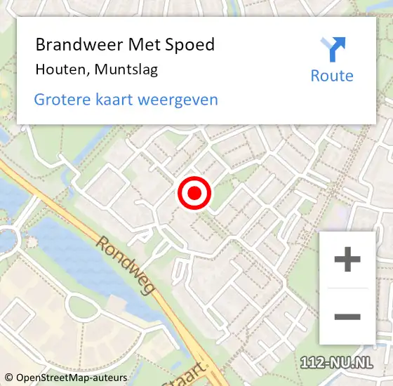 Locatie op kaart van de 112 melding: Brandweer Met Spoed Naar Houten, Muntslag op 19 juli 2022 14:13