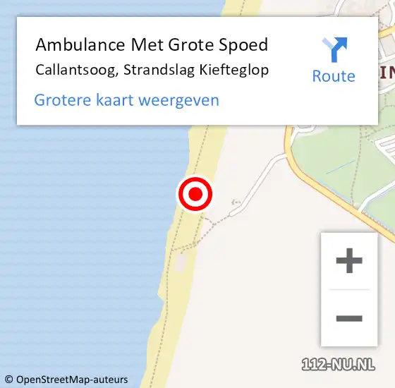 Locatie op kaart van de 112 melding: Ambulance Met Grote Spoed Naar Callantsoog, Strandslag Kiefteglop op 19 juli 2022 14:43