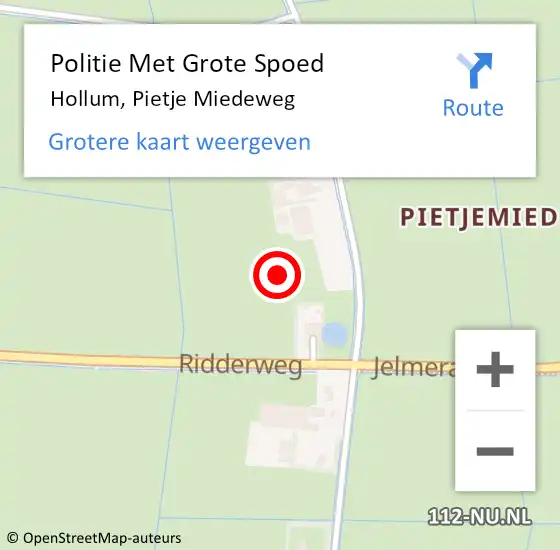 Locatie op kaart van de 112 melding: Politie Met Grote Spoed Naar Hollum, Pietje Miedeweg op 19 juli 2022 14:46