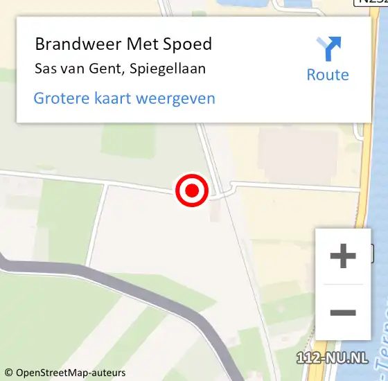 Locatie op kaart van de 112 melding: Brandweer Met Spoed Naar Sas van Gent, Spiegellaan op 19 juli 2022 14:47