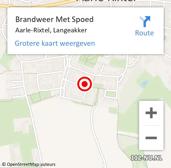 Locatie op kaart van de 112 melding: Brandweer Met Spoed Naar Aarle-Rixtel, Langeakker op 19 juli 2022 15:11