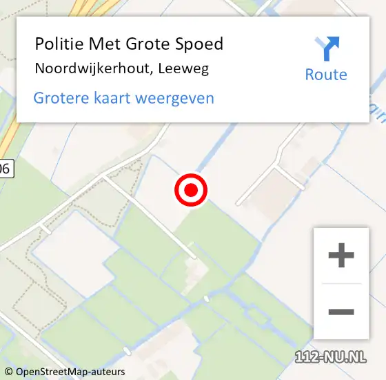 Locatie op kaart van de 112 melding: Politie Met Grote Spoed Naar Noordwijkerhout, Leeweg op 19 juli 2022 15:24