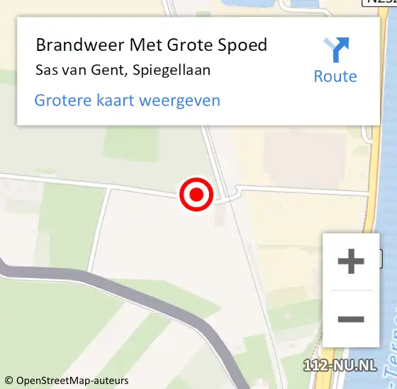 Locatie op kaart van de 112 melding: Brandweer Met Grote Spoed Naar Sas van Gent, Spiegellaan op 19 juli 2022 15:32