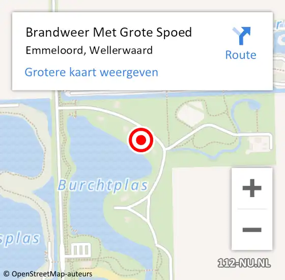 Locatie op kaart van de 112 melding: Brandweer Met Grote Spoed Naar Emmeloord, Wellerwaard op 19 juli 2022 15:35