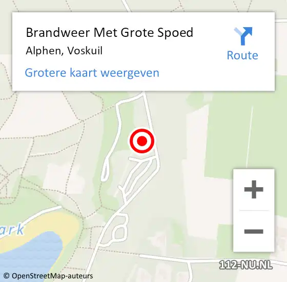 Locatie op kaart van de 112 melding: Brandweer Met Grote Spoed Naar Alphen, Voskuil op 19 juli 2022 15:49